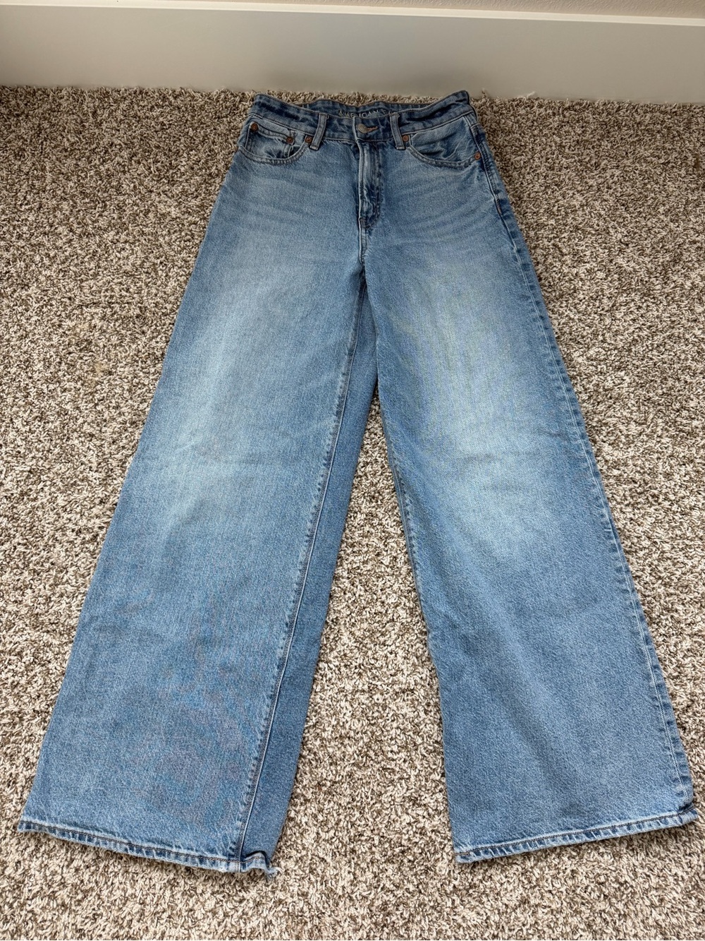 American Eagle Blue Wide-Leg Jeans Size 00